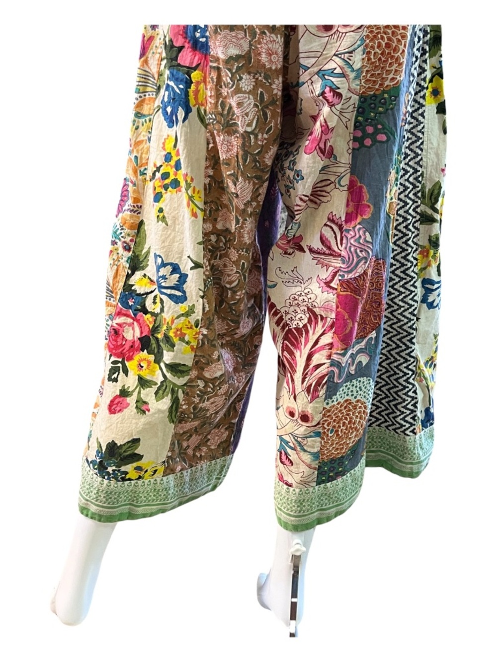 EUC Blue Sky boho patchwork cotton overalls | size S - Picture 7 of 10